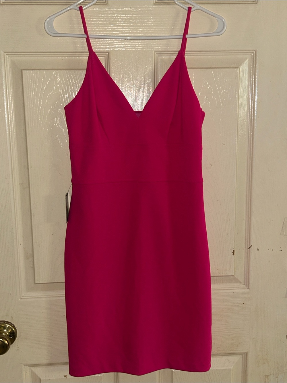 Express Fuchsia pink Spaghetti-Strap V-Neck Mini Dress NWT SIZE SMALL s